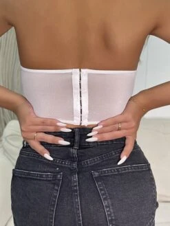 Corset Women's Corset Tops Prom Party & Evening Club Black White Red Sexy Underbust Corset Buckle Tummy Control Lace Summer Spring -Ladies Pajamas Store qcvrcv1647853849407