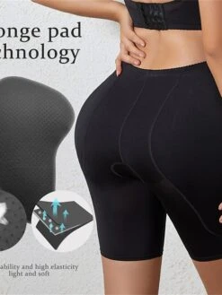 Women's Shapewear With Hip Pads Pure Color Sport Casual Comfort Home Daily Gyms Nylon Breathable Summer Spring Black Beige -Ladies Pajamas Store qeadhg1696837259635