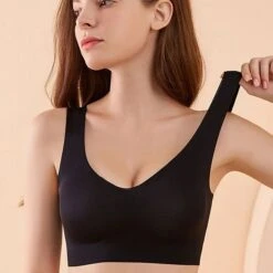 Women's Wireless Bras Full Coverage Pure Color Pull-On Closure Nylon Sexy 1PC Green Black / Bras & Bralettes / Plus Size -Ladies Pajamas Store qetrld1620197037580