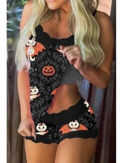 Women's Pajamas Pajama Top And Pant Sets Leopard Cat Hot Casual Soft Home Daily Bed Polyester Breathable Straps Sleeveless Strap Top Shorts Summer Spring Black White -Ladies Pajamas Store qkklta1678863995942