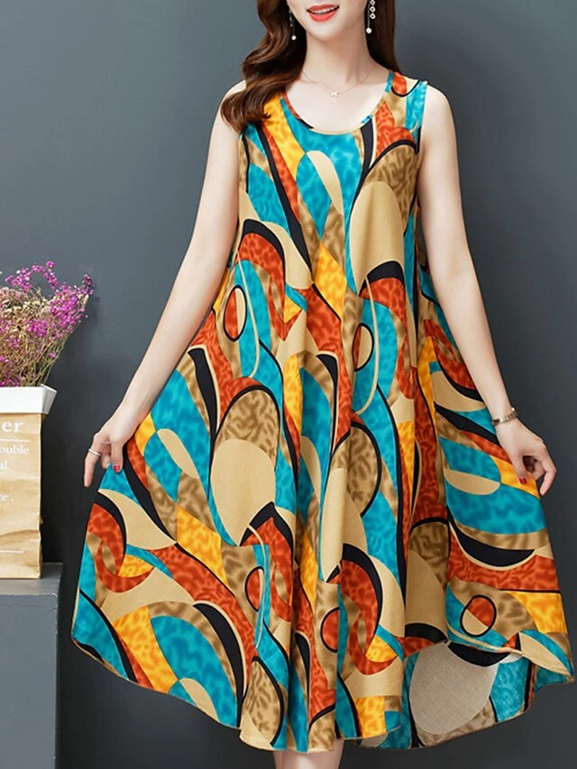 Women's Pajamas Nightgown Nightshirt Dress Flower Simple Comfort Soft Home Daily Bed Cotton Breathable Crew Neck Sleeveless Dress Summer Spring Gold Black Black 7 Women's Pajamas Nightgown Nightshirt Dress Flower Simple Comfort Soft Home Daily Bed Cotton Breathable Crew Neck Sleeveless Dress Summer Spring Gold Black Black - Image 5