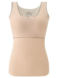 Women's Top Thermal Shirt Pure Color Warm Fashion Simple Home Street Daily Cotton Warm Breathable Straps Sleeveless Fall Winter Bean Paste Color Black -Ladies Pajamas Store qnxawz1694072378261