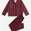 Women's Christmas Pajamas Sets Buffalo Plaid Fashion Comfort Soft Home Xmas Daily Polyester Breathable Lapel Long Sleeve Shirt Pant Button Pocket Fall Winter Red -Ladies Pajamas Store qpcoxi1693467370515