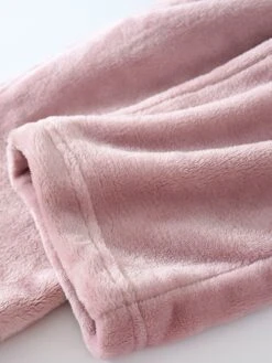 Women's Pajamas Pants Nighty Pure Color Comfort Soft Plush Home Daily Bed Flannel Comfort Warm Long Pant Pocket Elastic Waist Winter Fall Lotus Pink Black -Ladies Pajamas Store qplfgn1669892347064