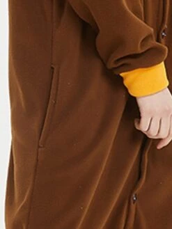 Women's Winter Hoodie Onesies Pajama For Adult Jumpsuits Animal Cartoon Comfort Funny Soft Home Christmas Daily Cotton Warm Hoodie Long Sleeve Pocket Winter Fall Yellow Brown / Pjs -Ladies Pajamas Store qqpvue1665476337590