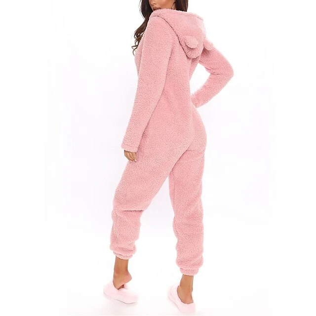 Women's Pajamas Jumpsuit Star Warm Fashion Casual Home Daily Bed Polyester Breathable Hoodie Long Sleeve Pocket Fall Winter Black White 3 Women's Pajamas Jumpsuit Star Warm Fashion Casual Home Daily Bed Polyester Breathable Hoodie Long Sleeve Pocket Fall Winter Black White