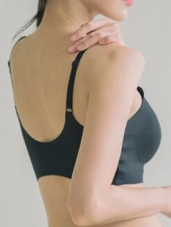 Women's Wireless Bras Padded Bras Sports Bras Fixed Straps 3/4 Cup V Neck Breathable Running Push Up Pure Color Pull-On Closure Sport Casual Daily Nylon 1PC Green Black / Bras & Bralettes / 1 PC -Ladies Pajamas Store quhzwh1646734302932