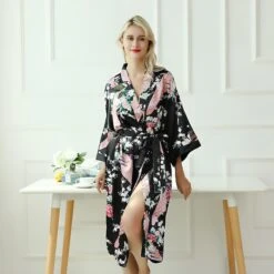 Women's Robes Gown Bathrobes Pure Color Simple Comfort Home Party Wedding Party Spandex Gift Long Sleeve Belt Included Spring Summer Navy Blue 24 Women's Robes Gown Bathrobes Pure Color Simple Comfort Home Party Wedding Party Spandex Gift Long Sleeve Belt Included Spring Summer Navy Blue -Ladies Pajamas Store qvrohv1586848860827