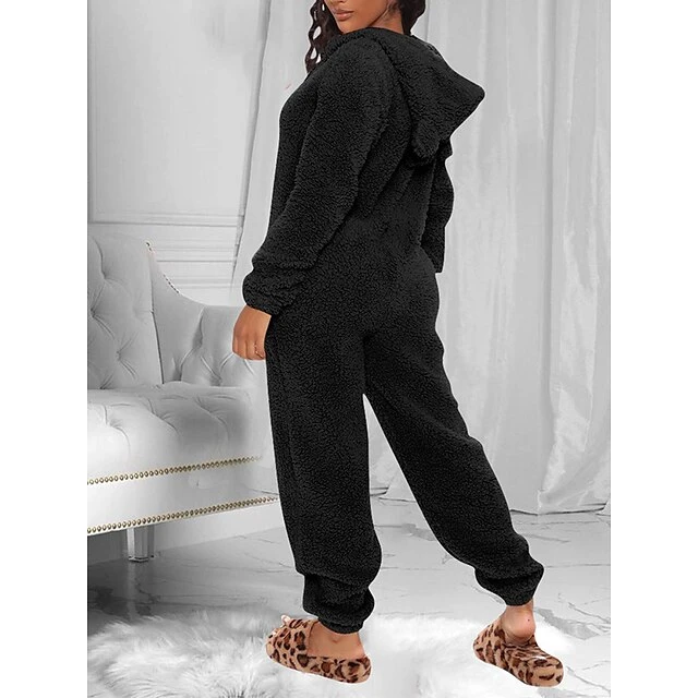 Women's Pajamas Jumpsuit Star Warm Fashion Casual Home Daily Bed Polyester Breathable Hoodie Long Sleeve Pocket Fall Winter Black White 17 Women's Pajamas Jumpsuit Star Warm Fashion Casual Home Daily Bed Polyester Breathable Hoodie Long Sleeve Pocket Fall Winter Black White - Image 15
