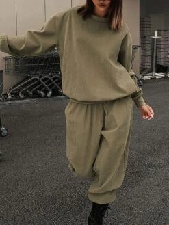 Women's Pajamas Sets Pure Color Warm Fashion Home Vacation Going Out Polyester Warm Breathable Crew Neck Long Sleeve Hoodie Pant Pocket Fall Winter ArmyGreen White 23 Women's Pajamas Sets Pure Color Warm Fashion Home Vacation Going Out Polyester Warm Breathable Crew Neck Long Sleeve Hoodie Pant Pocket Fall Winter ArmyGreen White -Ladies Pajamas Store qxhwqu1693552858448