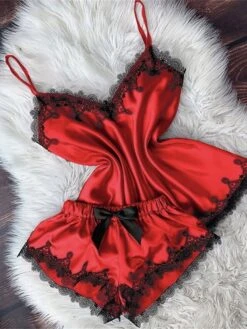 Women's Loungewear Sets 2 Pieces Patchwork Fashion Simple Comfort Street Date Airport Polyester Breathable Straps Sleeveless Strap Top Pant Summer Spring Black Pink -Ladies Pajamas Store qyxzoe1680599049652