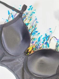 Women's Rhinestone Corset Bustier Feather Undergarments Home Daily Bed Polyester Breathable Straps Sleeveless Backless Summer Spring Black White -Ladies Pajamas Store qzbwvt1696315694429