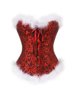 Women's Plus Size Body Shaper Flower Fashion Corsets Comfort Party Xmas Home Christmas Polyester Breathable Bandeau Sleeveless Backless Feather Summer Spring Black Red Wine