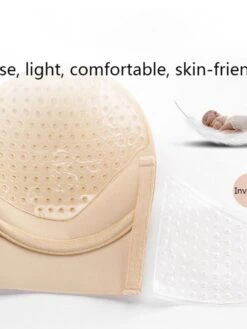 Strapless Silicone Deep U Bra Self-adhesive Gel Sticky Invisible Bra Bra Backless Dress Nude Bra -Ladies Pajamas Store rahyxx1656490639365