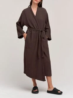 Women's Pajamas Bathrobe Robes Gown Pure Color Simple Casual Comfort Home Daily Bed Cotton Breathable V Wire Long Sleeve Pocket Summer Fall Orange Brown 26 Women's Pajamas Bathrobe Robes Gown Pure Color Simple Casual Comfort Home Daily Bed Cotton Breathable V Wire Long Sleeve Pocket Summer Fall Orange Brown -Ladies Pajamas Store rbesue1693206736051