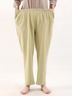 Women's Plus Size Cotton Lounge Pants Pure Color Fashion Casual Comfort Home Street Daily Cotton Warm Gift Pant Pocket Elastic Waist Fall Winter Elegant Black Ivory White -Ladies Pajamas Store rehdxu1693986209004