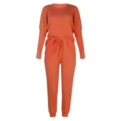 Women's Plus Size Loungewear Sets Nighty 2 Pieces Pure Color Fashion Sport Simple Home Street Daily Polyester Breathable Gift Crew Neck Long Sleeve T Shirt Tee Pant Elastic Waist Sporty Winter Fall -Ladies Pajamas Store rfbrtv1637916900775