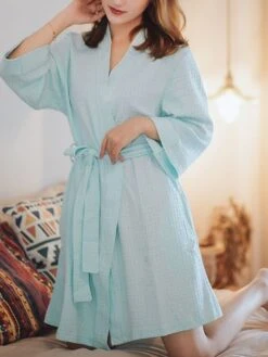 Women's Pajamas Bathrobe Robes Gown Pure Color Simple Casual Comfort Home Daily Bed Polyester Breathable V Wire Long Sleeve Pocket Belt Included Fall Winter Pink Women's Long Sleeves~~ Light Blue 13 Women's Pajamas Bathrobe Robes Gown Pure Color Simple Casual Comfort Home Daily Bed Polyester Breathable V Wire Long Sleeve Pocket Belt Included Fall Winter Pink Women's Long Sleeves~~ Light Blue -Ladies Pajamas Store rfiigl1693467398773