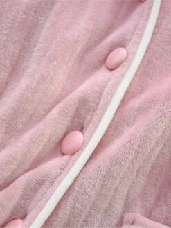 Women's Pajamas Sets Pure Color Warm Casual Soft Home Daily Bed Polyester Breathable Lapel Long Sleeve Shirt Pant Button Pocket Fall Winter Pink -Ladies Pajamas Store rimdim1692348355571