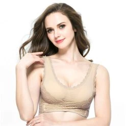 Women's Oversized Lace Sports Bras Cross Front Side Buckle Wire Free Bra Yoga Workout Activewear -Ladies Pajamas Store riqprc1649319856501