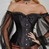 Women's Plus Size Corsets Halloween Waist Trainer Body Shaper Pure Color Sport Simple Casual Daily Going Out Polyester Breathable Off Shoulder Long Sleeve Summer Spring Black -Ladies Pajamas Store rmjomu1691133291707