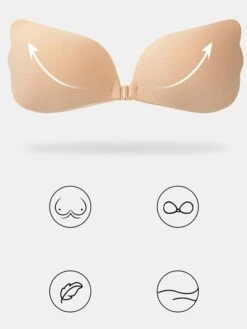 Women's Plus Size Bras & Bralettes Adhesive Bra Strapless 3/4 Cup Solid Color Micro-elastic Breathable Push Up Invisible Wedding Party Party & Evening Silica Gel 805-1 Skin Tone / 1 PC -Ladies Pajamas Store rrvemh1657074228122