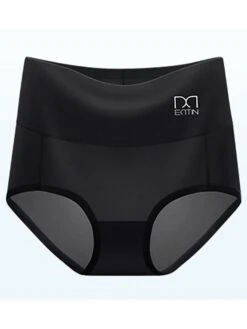 Women's Panties Set 4 Pcs High Waist Ice Silk Breathable Pure Cotton Crotch Lifting Buttocks And Abdomen Panties Random Color -Ladies Pajamas Store rtxysn1686720069298