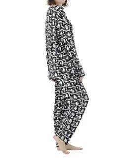 Women's Plus Size Loungewear Sets Stripe Flower Warm Fashion Casual Home Street Daily Polyester Warm Breathable Crew Neck Long Sleeve T Shirt Tee Pant Fall Winter Black Strips Black Daisy -Ladies Pajamas Store rvinsx1693986221051