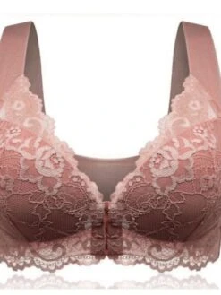 Women's Lace Bras Fixed Straps Sheer Bras Full Coverage V Neck Breathable Lace Pure Color Front Closure Date Casual Daily Nylon Sexy 1PC Black Gray / Bras & Bralettes / 1 PC -Ladies Pajamas Store safyie1640080871800