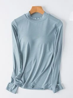 Women's Pajama Top With Chest Pads Loungewear Top Pure Color Fashion Casual Comfort Home Daily Bed Modal Breathable Crew Neck Long Sleeve Fall Winter Black White 27 Women's Pajama Top With Chest Pads Loungewear Top Pure Color Fashion Casual Comfort Home Daily Bed Modal Breathable Crew Neck Long Sleeve Fall Winter Black White -Ladies Pajamas Store sbxnfs1697699938255