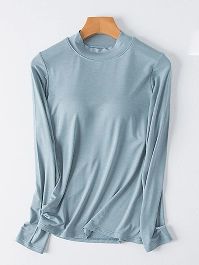 Women's Pajama Top With Chest Pads Loungewear Top Pure Color Fashion Casual Comfort Home Daily Bed Modal Breathable Crew Neck Long Sleeve Fall Winter Black White 13 Women's Pajama Top With Chest Pads Loungewear Top Pure Color Fashion Casual Comfort Home Daily Bed Modal Breathable Crew Neck Long Sleeve Fall Winter Black White - Image 11