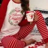 Women's Loungewear Sets Letter Elk Fashion Comfort Soft Xmas Home Christmas Daily Polyester Breathable Crew Neck Long Sleeve Pullover Pant Fall Winter Black Red -Ladies Pajamas Store scfzdh1695281880241