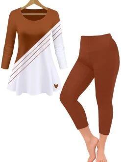 Women's Loungewear Sets 2 Pieces Stripe Grid / Plaid Casual Comfort Home Daily Polyester Breathable Crew Neck Long Sleeve Pullover Pant Summer Spring White Powder Black -Ladies Pajamas Store sedkcy1693381271810