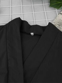 Women's Pajamas Bathrobe Robes Gown Pure Color Simple Casual Comfort Wedding Party Cotton Breathable V Wire Long Sleeve Fall Winter Black Brown -Ladies Pajamas Store sfeive1693206703156