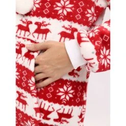 Women's Pajamas Jumpsuit Elk Snowflake Warm Fashion Casual Xmas Home Christmas Daily Polyester Breathable Hoodie Long Sleeve Pocket Fall Winter Black White -Ladies Pajamas Store sfihmi1692348366628