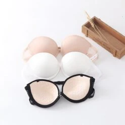 Women's Bras & Bralettes Tube Bra Strapless Demi Cup Solid Color V Neck Stretchy Breathable Invisible Casual Daily Nylon White / 1 PC -Ladies Pajamas Store shawbx1656501725100