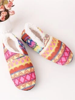 Women's Fluffy Slipper Socks Stripe Color Combo Casual Comfort Soft Home Daily Acrylic Warm Fall Winter Black Gray Pink Green -Ladies Pajamas Store shkdbb1695369148622