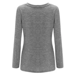 Women's Plus Size Loungewear Top Nighty Pure Color Basic Simple Comfort Home Daily Cotton V Wire Long Sleeve Pocket Spring Fall White Black -Ladies Pajamas Store sibqdr1663062320676