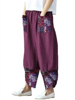 Women's Plus Size Loungewear Pants Lounge Pants Dot Flower Fashion Casual Comfort Home Daily Vacation Polyester Breathable Pocket Elastic Waist Summer Spring Black Army Green -Ladies Pajamas Store sjkcrc1680598049185