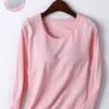 Women's Cotton Pajama Top With Chest Pads Loungewear Top Pure Color Fashion Casual Comfort Home Street Daily Cotton Breathable Crew Neck Long Sleeve Fall Winter Black Pink 1 Women's Cotton Pajama Top With Chest Pads Loungewear Top Pure Color Fashion Casual Comfort Home Street Daily Cotton Breathable Crew Neck Long Sleeve Fall Winter Black Pink -Ladies Pajamas Store skyhiz1697795675836