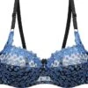 Women's Lace Bras Underwire Bras Fixed Straps Adjustable Full Coverage V Neck Breathable Push Up Pure Color Flower / Floral Hook & Eye Date Casual Daily Nylon Sexy 1PC White Blue / Bras & Bralettes -Ladies Pajamas Store soucud1640852423626