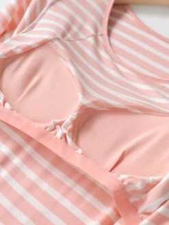 Women's Striped Modal Nightgown With Chest Pads Nightshirt Dress Simple Casual Comfort Home Daily Bed Modal Breathable Crew Neck Long Sleeve Fall Winter Black Pink 15 Women's Striped Modal Nightgown With Chest Pads Nightshirt Dress Simple Casual Comfort Home Daily Bed Modal Breathable Crew Neck Long Sleeve Fall Winter Black Pink -Ladies Pajamas Store sptjpj1696839107896