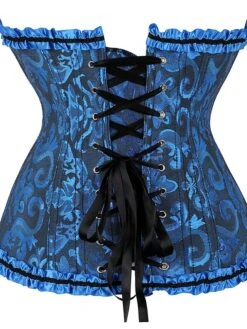 Corset Women's Tops Corsets Trachtenmieder Halloween Prom Wedding Party Birthday Party Royal Blue Spandex Sexy Country Simple Style Buckle Lace Up Lace Retro Push Up Lace Artwork Flower All Seasons -Ladies Pajamas Store sqckjz1637158112086
