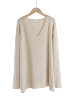 Women's Loungewear Top Pure Color Simple Casual Comfort Home Daily Going Out Rayon Warm V Wire Long Sleeve Fall Winter Black Yellow -Ladies Pajamas Store sstuez1695281845518