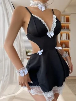Ladies Sexy Uniform Seductive Lace Backless Cosplay Maid Maid Suit 8 Ladies Sexy Uniform Seductive Lace Backless Cosplay Maid Maid Suit -Ladies Pajamas Store sstvgt1691742380925