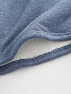 Women's Fleece Lounge Top Pure Color Warm Fashion Casual Home Street Daily Cotton Warm Crew Neck Long Sleeve Pullover Winter Denim Blue Melon Red -Ladies Pajamas Store ssviff1693986241809