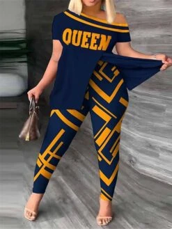 Women's Plus Size Loungewear Sets Letter Grid / Plaid Fashion Casual Street Date Airport Polyester Breathable Short Sleeve T Shirt Tee Pant Summer Spring Yellow Red