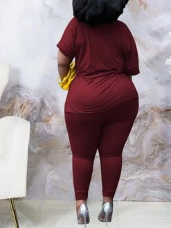 Women's Plus Size Loungewear Sets Pure Color Casual Comfort Soft Daily Date Vacation Polyester Breathable V Wire Short Sleeve Pant Elastic Waist Fall Spring Black Yellow -Ladies Pajamas Store swxhvk1675750215198