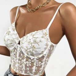 Corset Women's Corset Tops Party & Evening Club White Breathable Comfortable Overbust Corset Hook & Eye Backless Tummy Control Push Up Flower All Seasons -Ladies Pajamas Store sxjuqn1640151504169