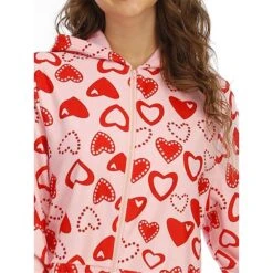 Women's Pajamas Jumpsuit Heart Warm Fashion Casual Home Xmas Daily Bed Polyester Breathable Hoodie Long Sleeve Pocket Fall Winter Pink 13 Women's Pajamas Jumpsuit Heart Warm Fashion Casual Home Xmas Daily Bed Polyester Breathable Hoodie Long Sleeve Pocket Fall Winter Pink -Ladies Pajamas Store tchqcx1692348349512